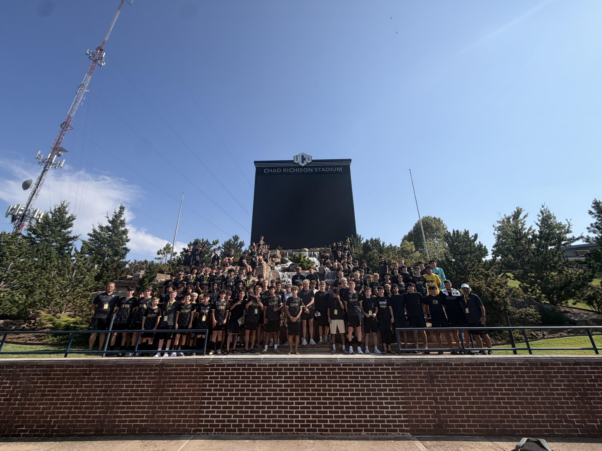 Dallas Surf MLS NEXT players and staff during preseason camp at the University of Central Oklahoma